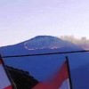 Penampakan are guning Ciremai yang terbakar.